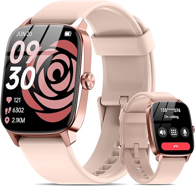 Smart Watch for Men Women Bluetooth Call, 1.85" HD Touch Screen AI Voice Smartwatch, Fitness Tracker with Sleep/Heart Rate Monitor, IP68 Waterproof, 100+ Sports Modes for Android & iOS