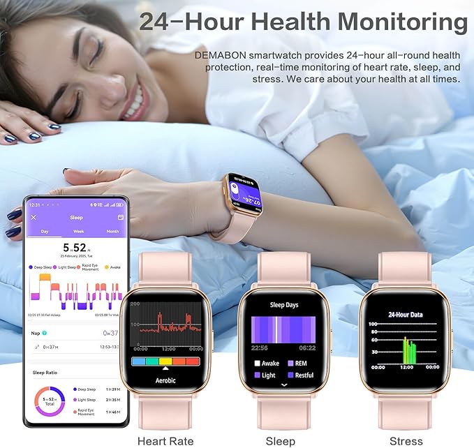 2025 Smart Watches for Women, 1.75'' Lightweight Smartwatch Women with Da GPT AI, 24/7 Sleep/ Heart Rate/ SpO2/ Blood Pressure Monitor, 120 Sport Fitness Tracker, IP68 Waterproof for Android iOS