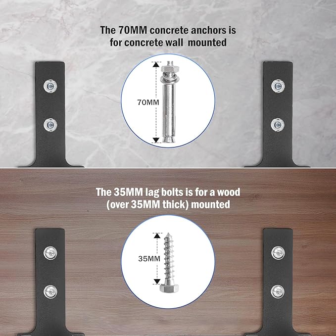 Wall Mount Pull Up Bar, Joist Mount Pull Up Bar, Beam and Rafter Mounted Chin Up Bar for Home Gym With Wood Mount and Wall Mount Screws