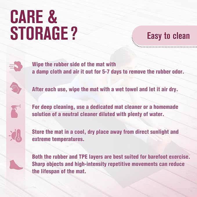 UMINEUX Extra Thick Yoga Mat, 2/5 Inch (10MM), Natural Rubber and TPE Non Slip Yoga Mats with Strap for Women Men, Eco Friendly Exercise Mat for Yoga, Pilates and Home Workout