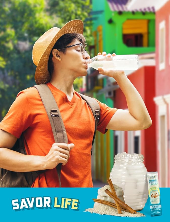 KLASS VIDA Electrolyte Drink Mix – Horchata Agua Fresca Flavor | Sugar-Free Hydration Powder with Coconut Water & Minerals | 15 Single-Serve Stick Packs in Resealable Pouch, Low Calorie