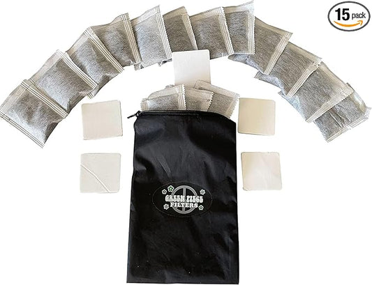 Green Piece® Pack of All Natural Baby Diaper Pail Deodorizer Activated Charcoal Air Purifier (15 Pack of Carbon Filters)