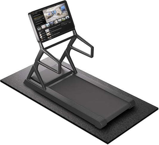 Treadmill Mat, 7'x3'/6'x3'/6'x2.5'/5.6'x2'/4'x2', 6mm Thick Exercise Equipment Gym Mat for Hardwood FloorCarpet, Compatible with Peloton Bike, Indoor Spin Bike, Elliptical