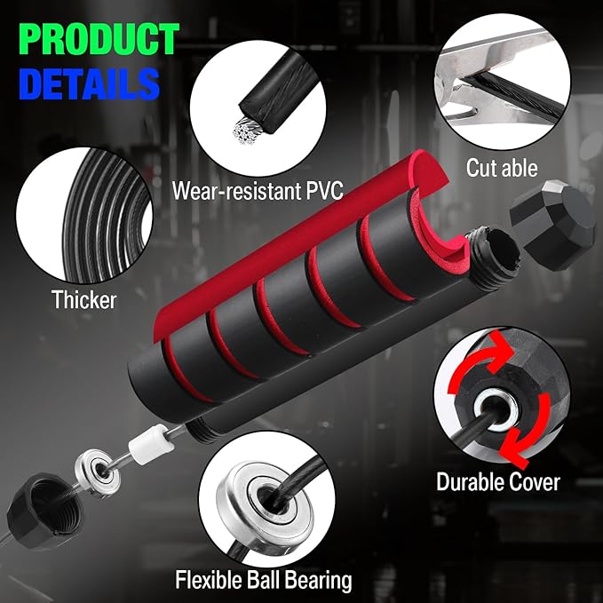 HyDren 24 Pieces Jump Ropes for Fitness with Ball Bearings Speed Jumping Bulk Adjustable Skipping Rope with Foam Handles for Men Women Cardio Training