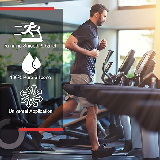 Treadmill Lubricant for Belt - 100% Pure Silicone Treadmill Oil, Fitness Equipment Lubricant, Full Belt Width Lubrication, Silicone Treadmill Lube with Soft Tubes, Easy to Apply, Noise Reduction 7oz