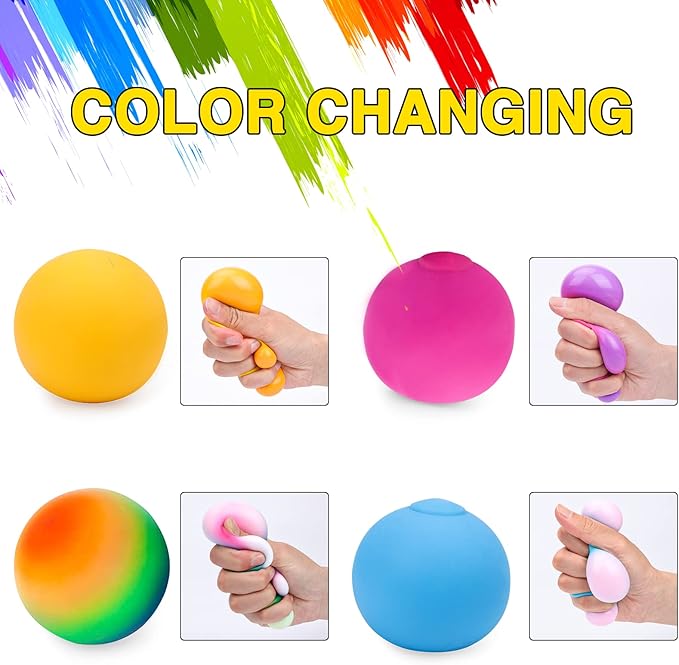 20Pack Stress Balls, Squishy Balls, Squeeze Balls for Adults, Stress Relief Balls, Prize Box Stuffers, Party Favors