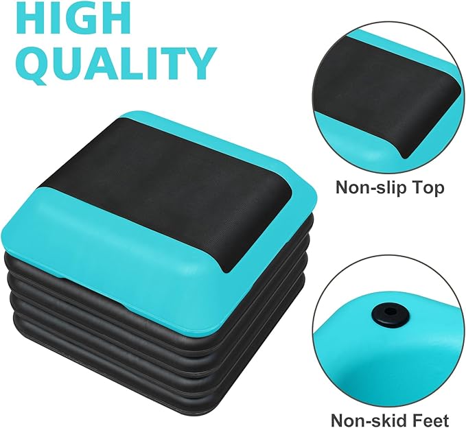 16" x 16" Adjustable Workout Aerobic Exercise Step Platformwith Adjustable Risers, Non-Slip Rubber Surface for Home Gym Cardio Training