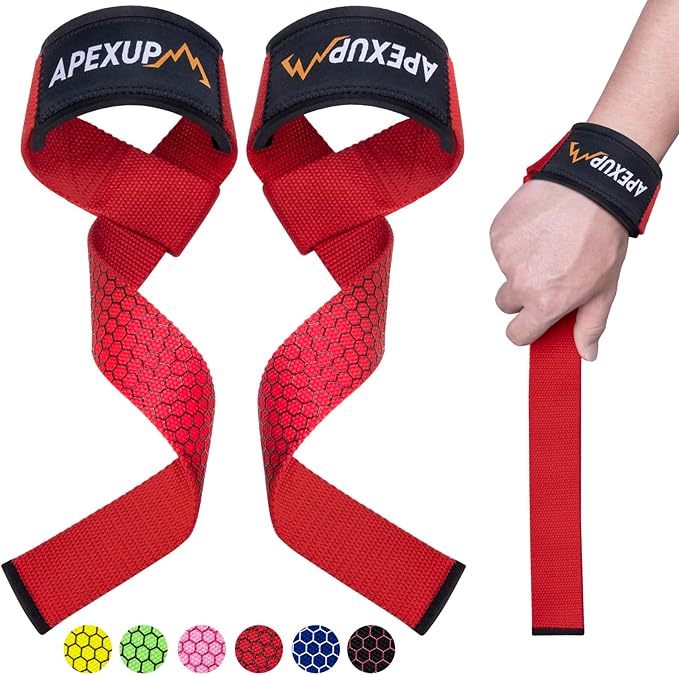 APEXUP Weight Lifting Straps for Weightlifting, Lifting Wrist Straps Gym, Deadlift Strap, Anti Slip Silicone Weightlifting Strap Men Women Powerlifting, Strength Training