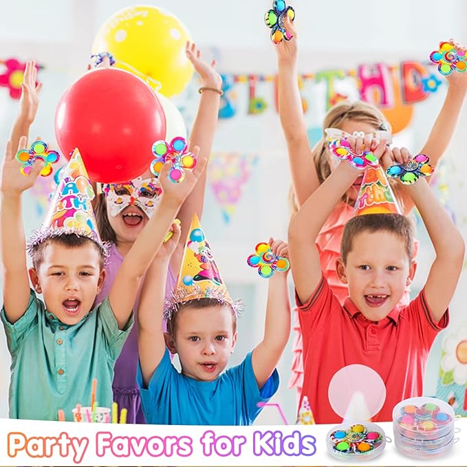 Gigilli 12 Pack Fidget Spinners for Kids, Sensory Fidget Toys Bulk Party Favors for Kids 4-8-12, Goodie Bags Stuffers Pop Mini Fidgets Classroom Prizes, Toddler Birthday Gifts, Autism Toy for Adults