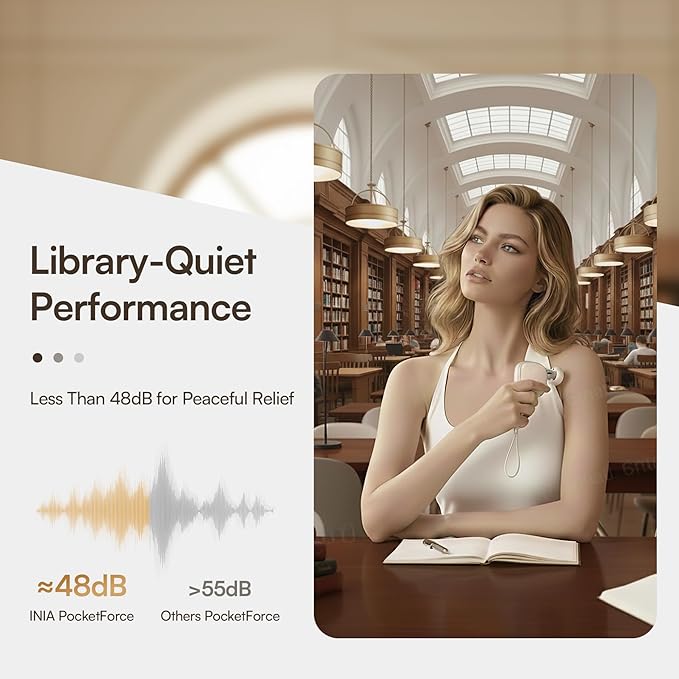 INIA Mini Massage Gun - Ultra-Portable Massager Gun for Muscle Pain Relief, Deep Tissue Percussion Massager with 3 Attachments, Quiet & Lightweight, Gifts for Men Women