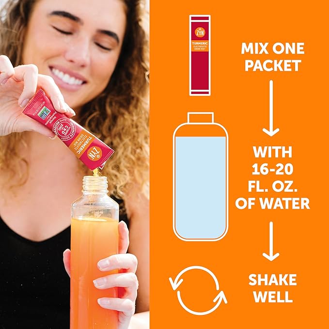 ZYN Electrolyte Drink Mix Hydration Packets, Mango Pomegranate Electrolytes Powder, Pack of 32