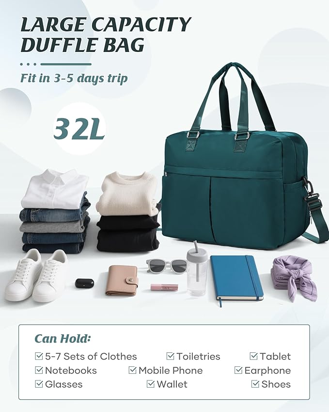 Gym Bag Womens,Travel Duffel Carry on Bag Sport Tote Bag Weekend Overnight Bag