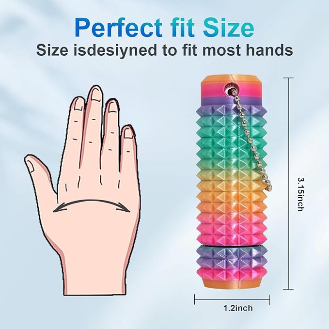 8PC Little Ouchies Fidget Toys Adults, Pain Stim Fidget Anxiety Relief Pain Stim Pocket Sensory Toys for Anxiety and Stress Reduction,Portable Travel Stress Relief Spiky Fidget Keychain (Style-2)