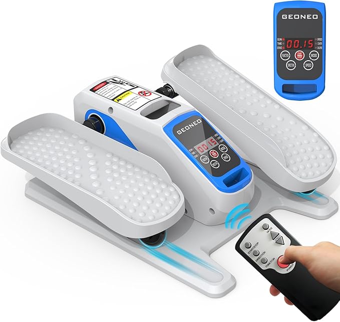 Under Desk Elliptical Machine, Electric Ellipse Leg Exerciser for Senior, Quiet and Compact Electric Seated Pedal for Home with Display Monitor, Remote Control and 12 Adjustable Speeds