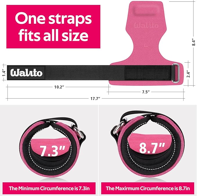 WALITO Weight Lifting Wrist Strap, Double Leather Weightlifting Wrist Straps for Gym Strength Training, Neoprene Padded Wrist Wraps - for Men & Women (Pair)