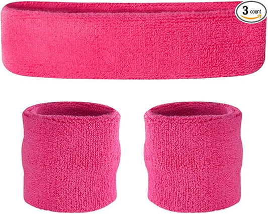 Suddora Sweatbands for Kids, Moisture Wicking 2 Wristbands and 1 Headband Set, Soft and Skin-Friendly Fabric, Moisture-Wicking Athletic Sweat Bands for Basketball, Baseball, Soccer