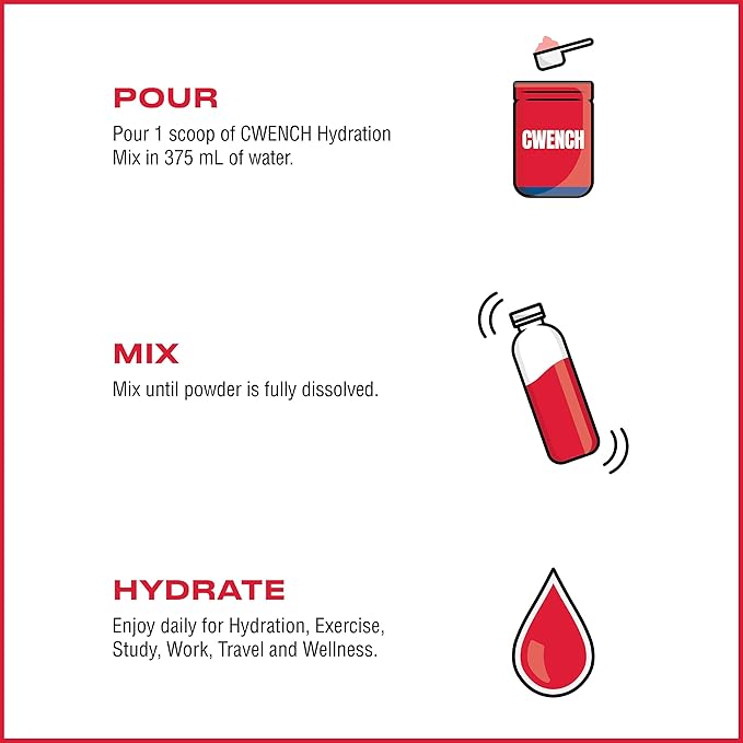 Cwench Electrolytes Powder Hydration Packets Mix with Celtic Salt, Berry Crush 10 Count