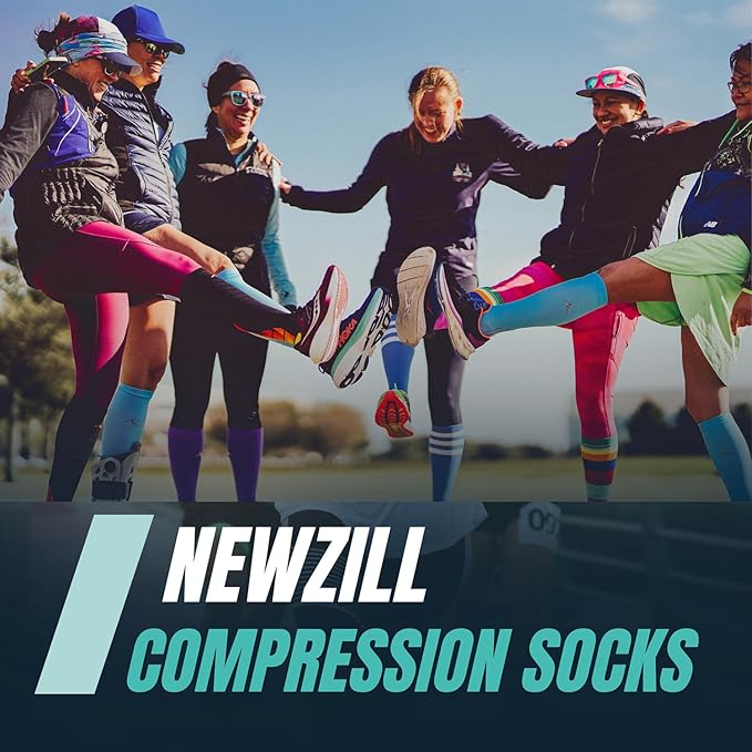 NEWZILL Medical Compression Socks for Women & Men Circulation 20-30 mmHg, Best Support for Running Athletic Cycling Nursing Travel Work and Fitness