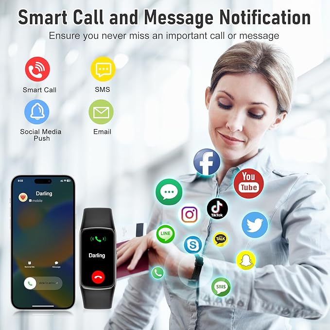 Fitness Tracker with 24/7 Heart Rate, Blood Pressure Blood Oxygen Sleep Monitor, 123 Sports Modes Calories Smart Watch,IP68 Waterproof Step Counter Activity Trackers Pedometer for Women Men (Black)