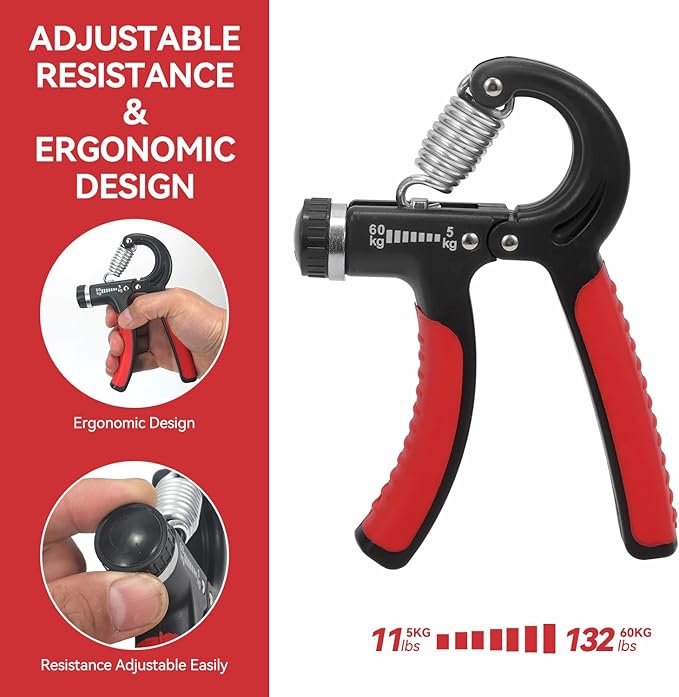 Ab Roller Wheel, Ab Workout Equipment for Abdominal & Core Strength Training, Home Gym Fitness Exercise Wheels for Women Men, with 2 Grip Strength Trainer & Knee Pad Accessories