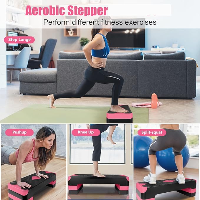 Adjustabl Aerobic Stepper Fitness Step Platform Health Workout for Sports Training