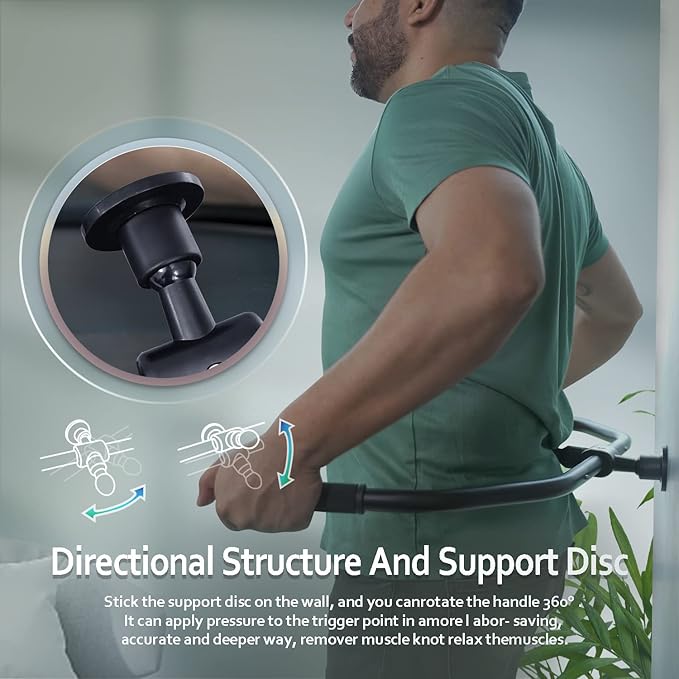 Strict Trigger Point Massage Cane Back and Neck Massager for Muscle Pain Relief and Self-Massage Therapy ,Handheld Back, Neck, Shoulder, Leg ,Foot, Full Body Deep Tissue Pressure Point Tool ( Black)