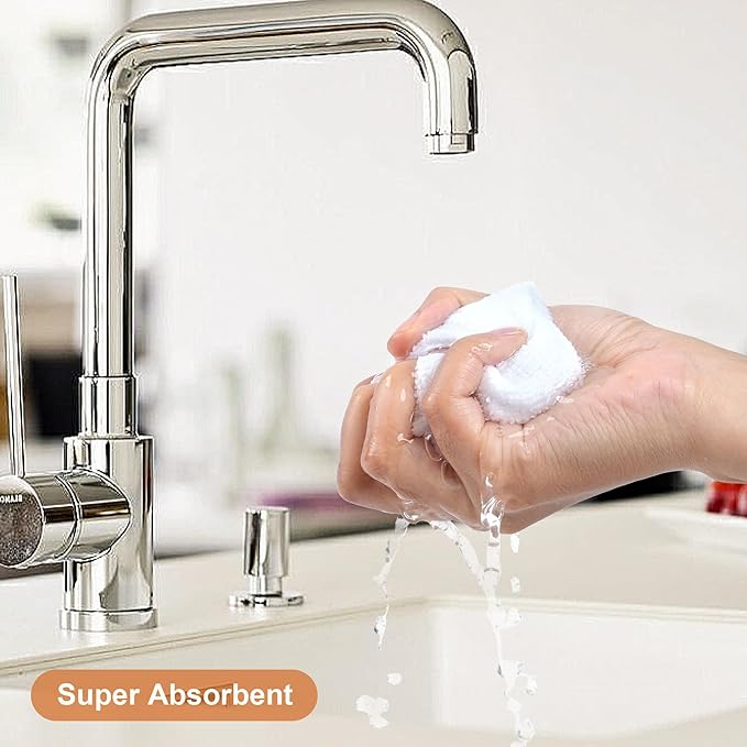 LIVOS Microfiber Cleaning Cloth Roll - 80 Pack, Reusable Paper Towels, White Tear Away, Microfiber Towels for Car, Super Absorbent Lint Free Cleaning Rags for House, Kitchen,Window- 11.5"x11.5"