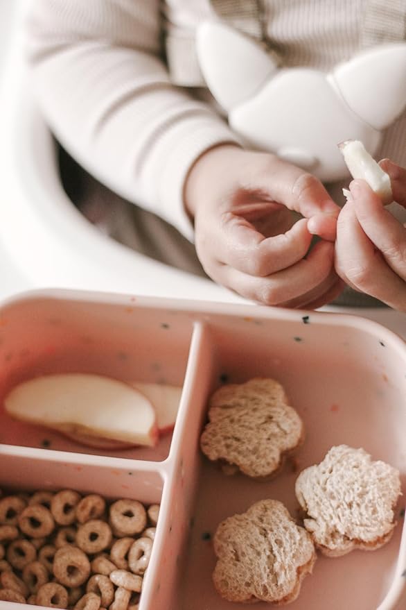 Leak Proof Bento Box Food-Grade Silicone Bento, BPA, Phthalate, Lead, & PVC Free - Bento Lunch Box for Daycare, Kids, & Adults - Leak Resistant Sets With Lids Snack Box Container (Pink)
