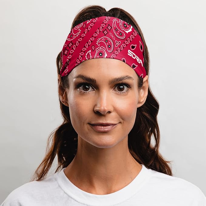 Suddora Paisley Print Bandana Headband, Multi-sport Boho Style Bandana, Non-slip Fabric, Unisex Head Accessory for Bikers