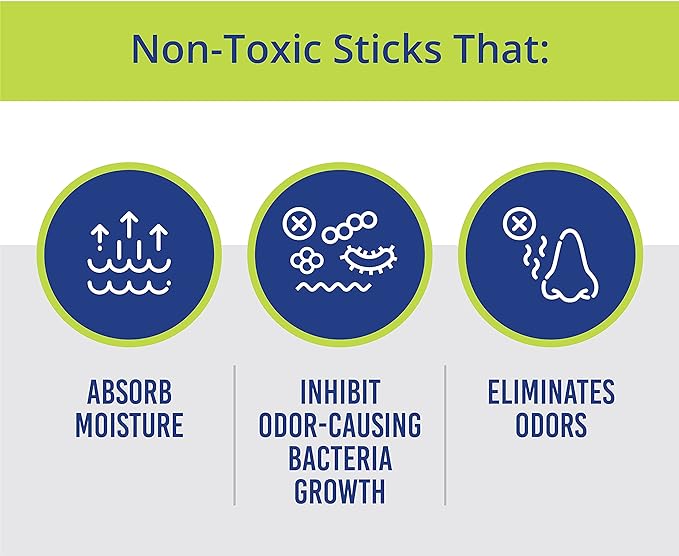 Glovestix Shoe Deodorizer & Odor Eliminator for Hockey & Lacrosse Gloves, Boxing & Soccer Gear, Smelly Gym Bags & Sports Equipment. Non-Toxic Odor Remover. As Seen on Shark Tank (1 Set of Sticks)