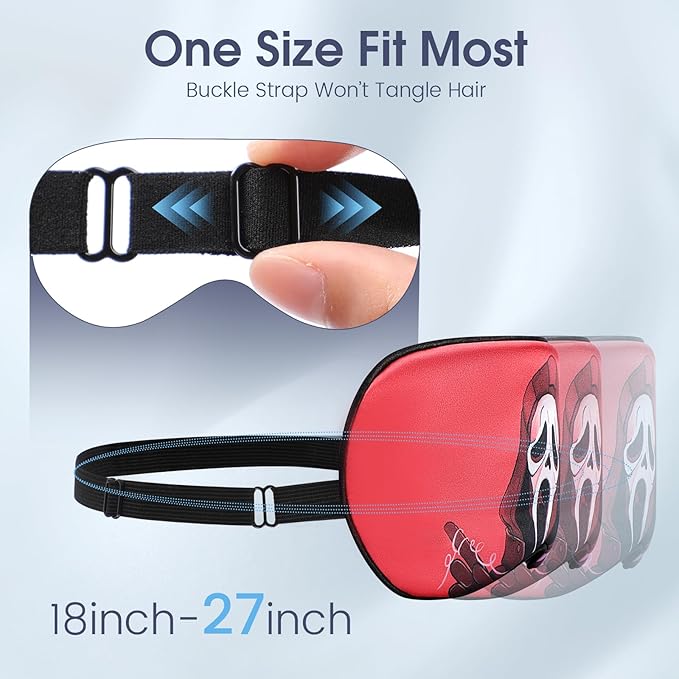 2 Pcs Human Skulls Sleep Halloween Mask for Women Men, Silk Eye Covers for Sleeping, Adjustable Strap & Light Blocking Design, Adult Children's Bedtime Blindfold for Travel and Home Use (Human Skulls)