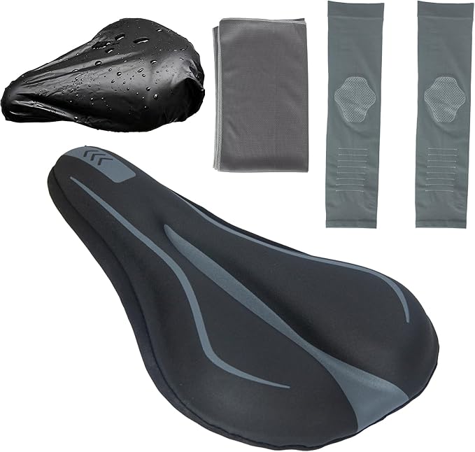 Bike Seat Cover Bicycle Saddle Cushion,Gel Padded Bike Seat Cover for Men Women,Bike Seat Cushion Fit for Stationary,Exercise,Road,Mountain Bike