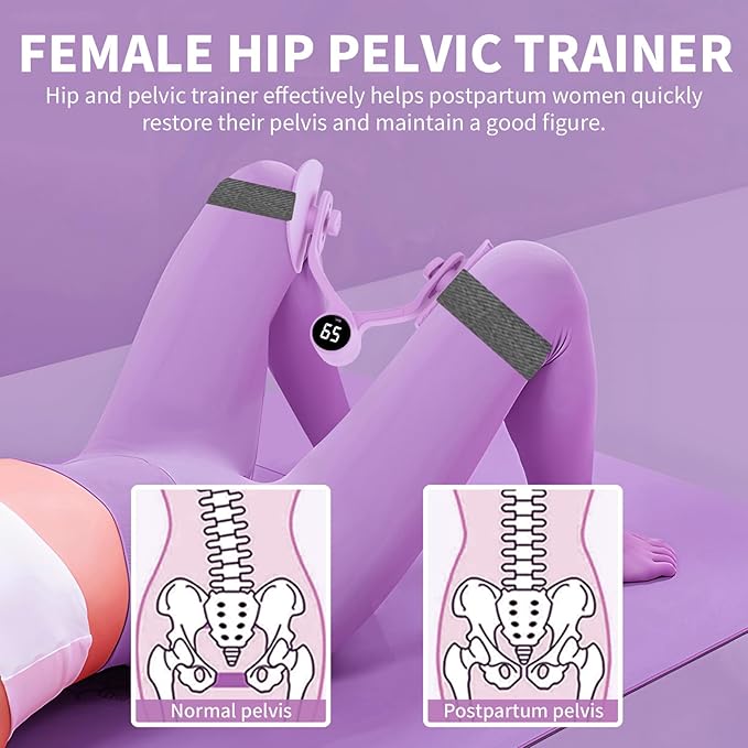 Thigh Master 2025 Upgraded,Inner Thigh Exerciser,Pelvic Floor Exercise Devices, Kegel Exerciser for Women with Resistance Band and Back Training Rope - 3 Strength Levels and LED Counting Display