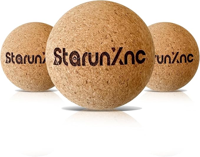 Cork Massage Ball Set (3-Pack) for Full-Body Massage – Lightweight and Portable, Designed for Trigger Point Therapy, Plantar Fasciitis Relief, and Muscle Recovery (3)