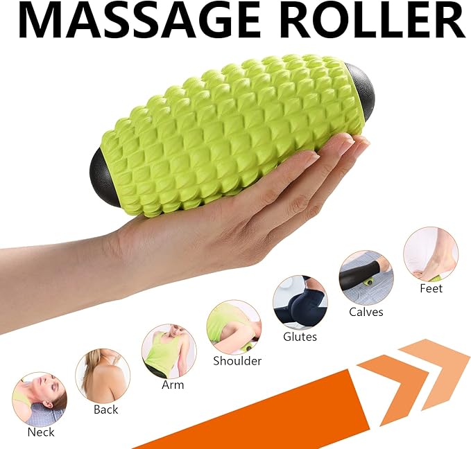Massage Roller, Deep Tissue Massage for Myofascial Release, Muscle Roller for Exercise and Workout Recovery, Alleviating Neck, Back, Legs, Foot or Muscle Tension - Green