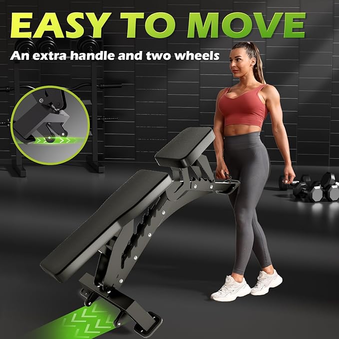 BODYRHYTHM Commercial-grade Weighted Bench, 1300LBS Weight Capacity Strength Training Bench, Heavy-duty Adjustable Workout Bench for Garage and Home Gym Workouts, Weight Lifting, and Bench Press.