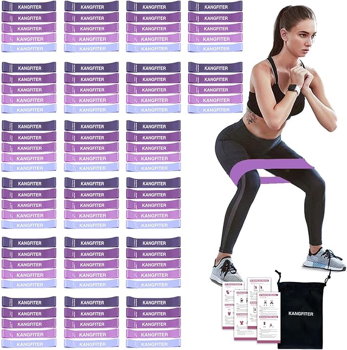 100 PCS Bulk Resistance Bands, Loop Exercise Bands Set for Gym Members Sports Class Students Gift, 5 Pieces Each Set with Storage Bag, Fitness Bands for Outdoor Home Gym Yoga Pilates