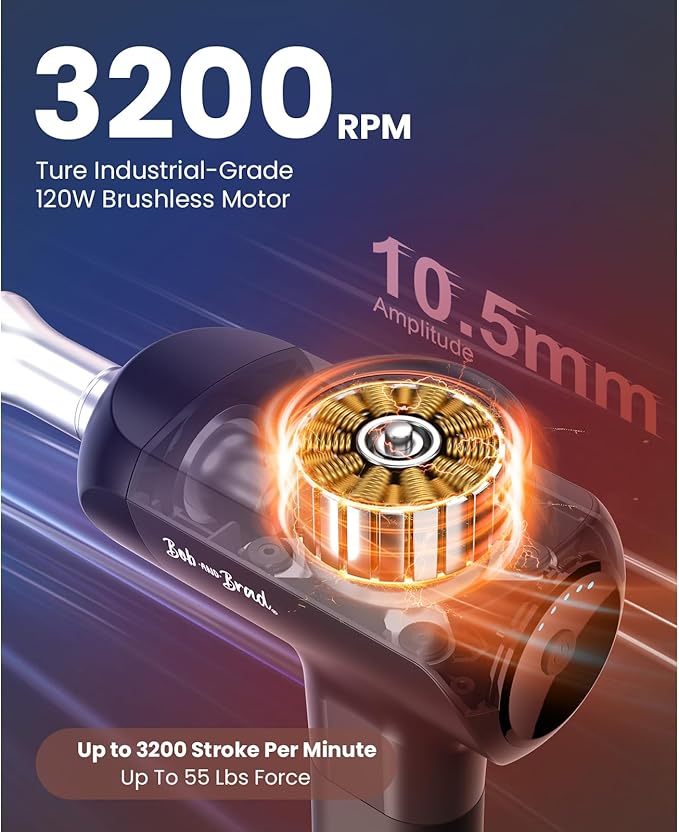 BOB AND BRAD X6 Pro Max Massage Gun with Heat-Cold and Metal Head Therapy, Percussion Deep Tissue Massager Gun for Athletes, Electric Muscle Massage Gun with 6 Replacements