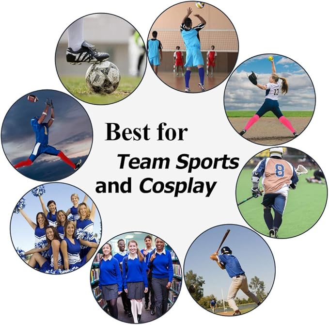 FOOTPLUS Baseball Softball Socks, Unisex Over Knee High Solid Sports Rugby Soccer Homecoming Socks