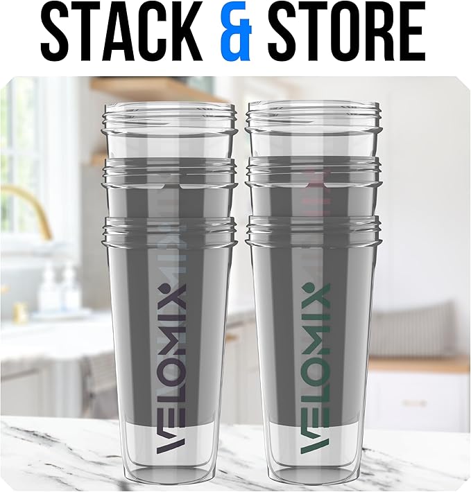 -6 PACK- 28 oz Protein Shaker Bottle for Protein Mixes - 6x Wire Whisk | Leak Proof Shaker Cups for Protein Shakes | Protein Shaker Bottle Pack | Protein Shake Cup (Muted Clarity)
