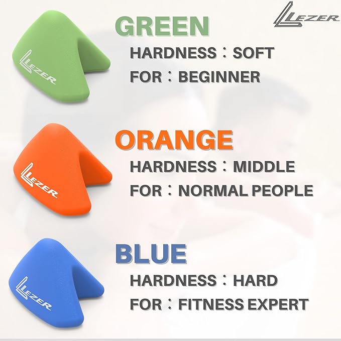 LEZER, Trigger Massage Point, Manual Massage Ball, Muscle Knots Relief Tool, Myofascial Release, Physical Therapy, Plantar Fasciitis, Set of 2 (Blue Trigger and Black Ball)