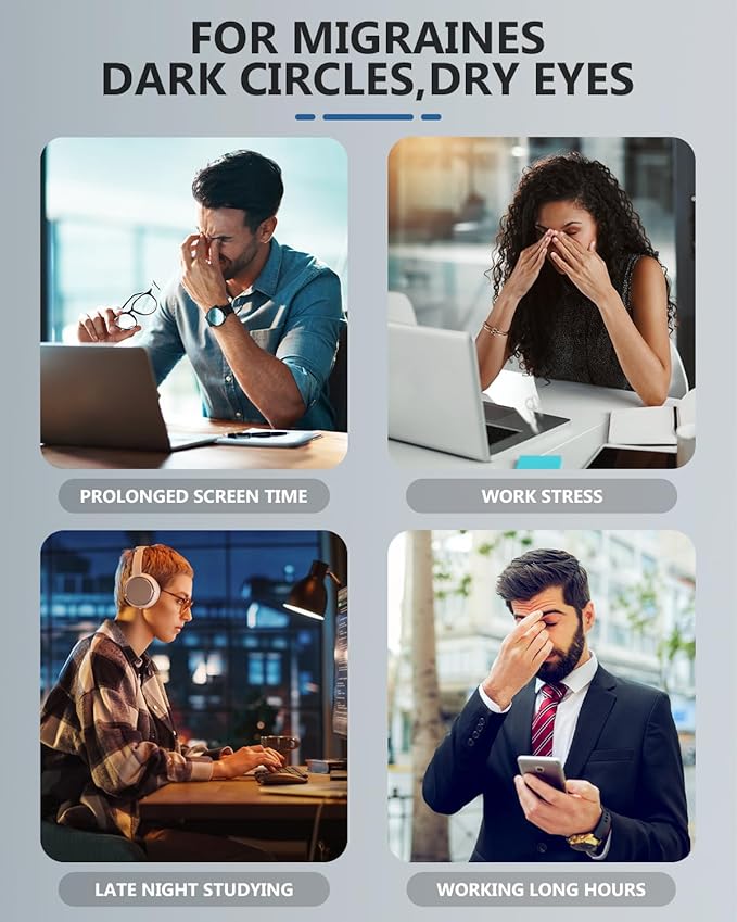 Silk Heated Eye Mask, 2000mAh Large Size Cordless Sleep Mask Warm Eye Compresses Electric Eye Heating Pad for Stye Blepharitis Dry Eyes Sinus Migraine Gifts for Men Woman (Grey)