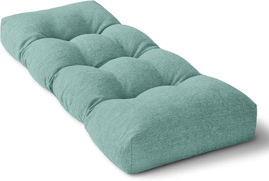 Bench Cushion 42 Inch - Polyester Brushed, High-Density Foam, Non-Slip Bottom, Soft Durable Indoor Tufted Long Seat Cushion for Window Garden Furniture (Light Green, 42x16x4 Inch)