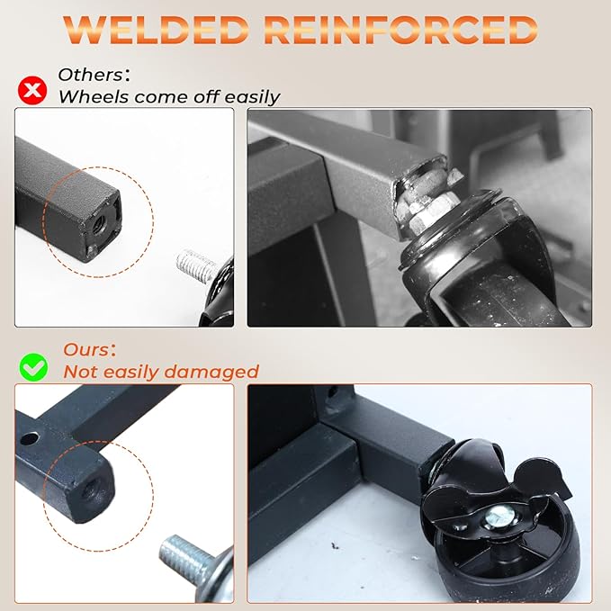 600LBS Dumbbell Rack Weight Stand - Bonvork Adjustable Weight Rack for Dumbbells, Home Gym Storage Rack for Yoga Mat Foam Roller Kettlebells, Workout Equipment Storage Organizer With Wheels