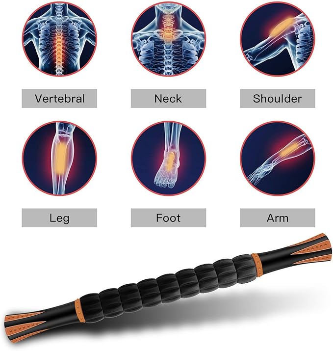Muscle Roller Stick for Athletes - Massage Roller to Reduce Muscle Soreness, Cramping & Tightness in Legs, Arms, Back & Calves-Body-Building Apparatus