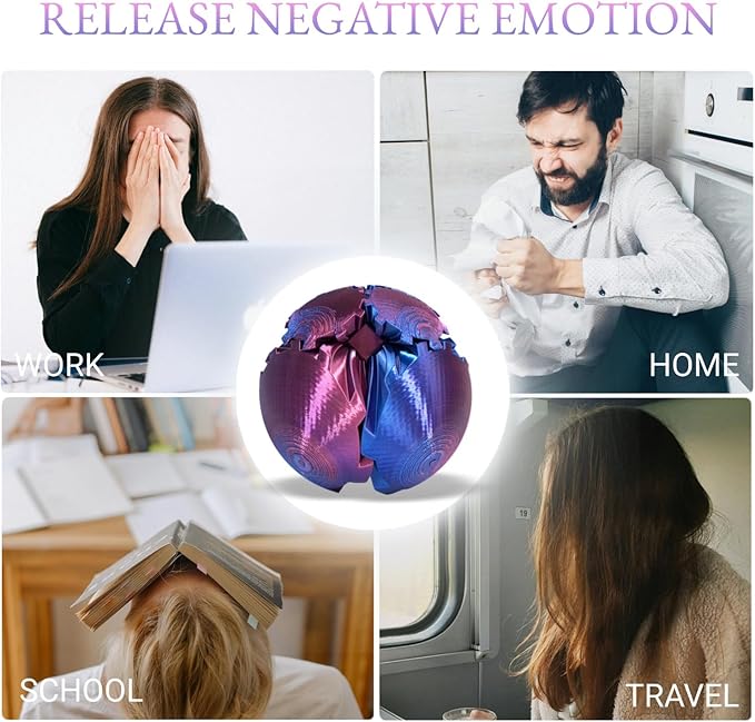 Gear Ball, 3D Printed Gear Ball, Gear Sphere Fidget Toy Stress Relief Toy for ADHD, Anxiety Relaxing Toy for Adults at Work/Study/Travel