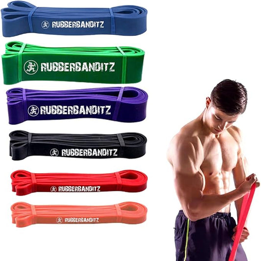 Rubberbanditz Combo Pull Up Assist Bands | Heavy Duty Resistance Exercise Bands for Powerlifting, Mobility, and Stretching | Resistance Bands for Working Out