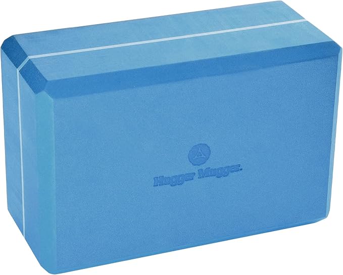 Hugger Mugger 4 in. Foam Yoga Block - Strong and Stable, Beveled Edges for Comfort, Most Favored Block Size, Helps with Alignment and Support in Many Poses