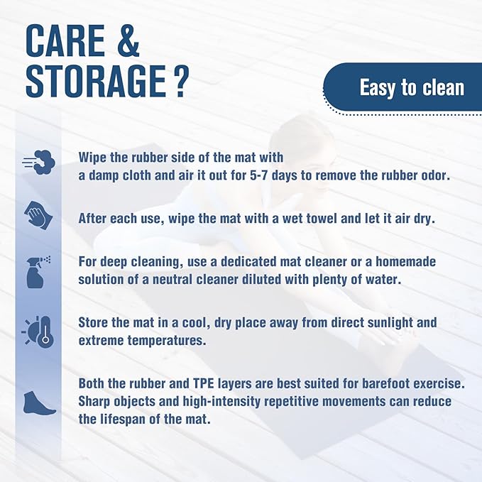 UMINEUX Extra Thick Yoga Mat, 2/5 Inch (10MM), Natural Rubber and TPE Non Slip Yoga Mats with Strap for Women Men, Eco Friendly Exercise Mat for Yoga, Pilates and Home Workout