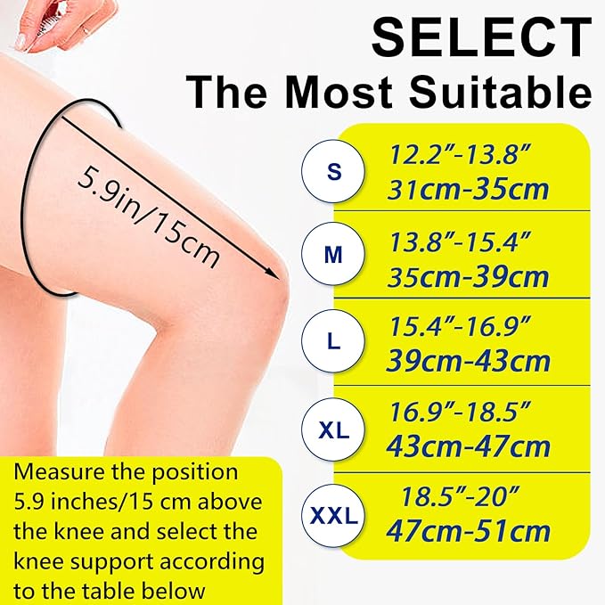 Full Leg Compression Sleeves 2 Pack Long Knee Support for Men and Women for ACJ, Meniscus Tear, Arthritis